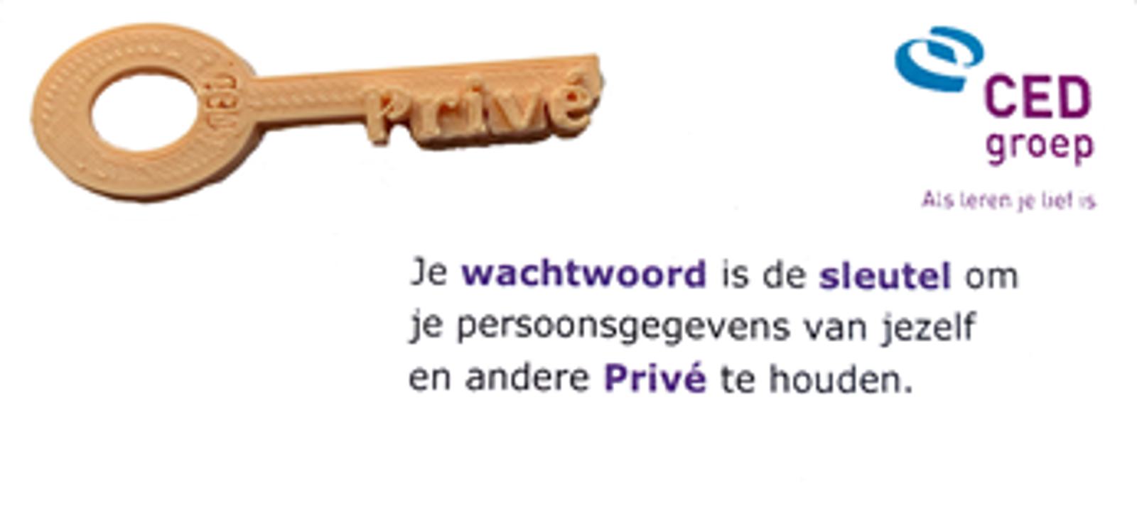 Sleutel met kaartje